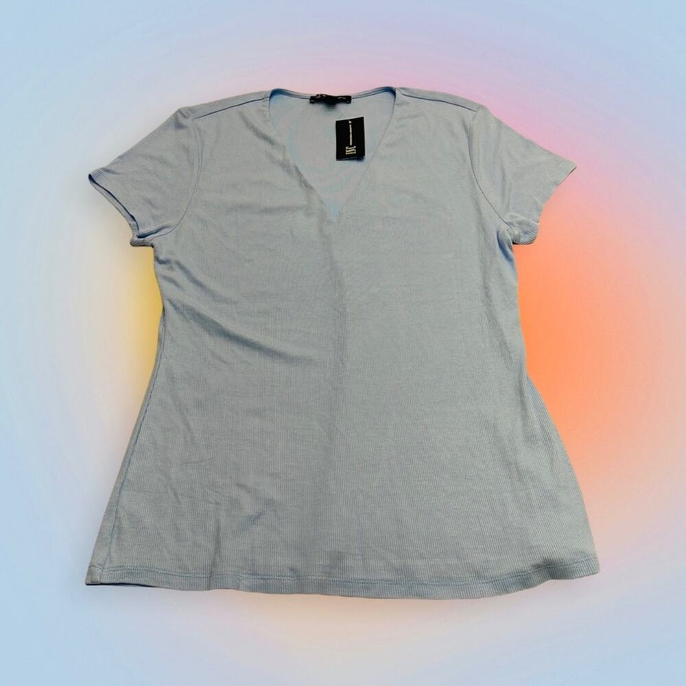 INC INTERNATIONAL CONCEPTS Women’s XL Blue V Neck T-Shirt